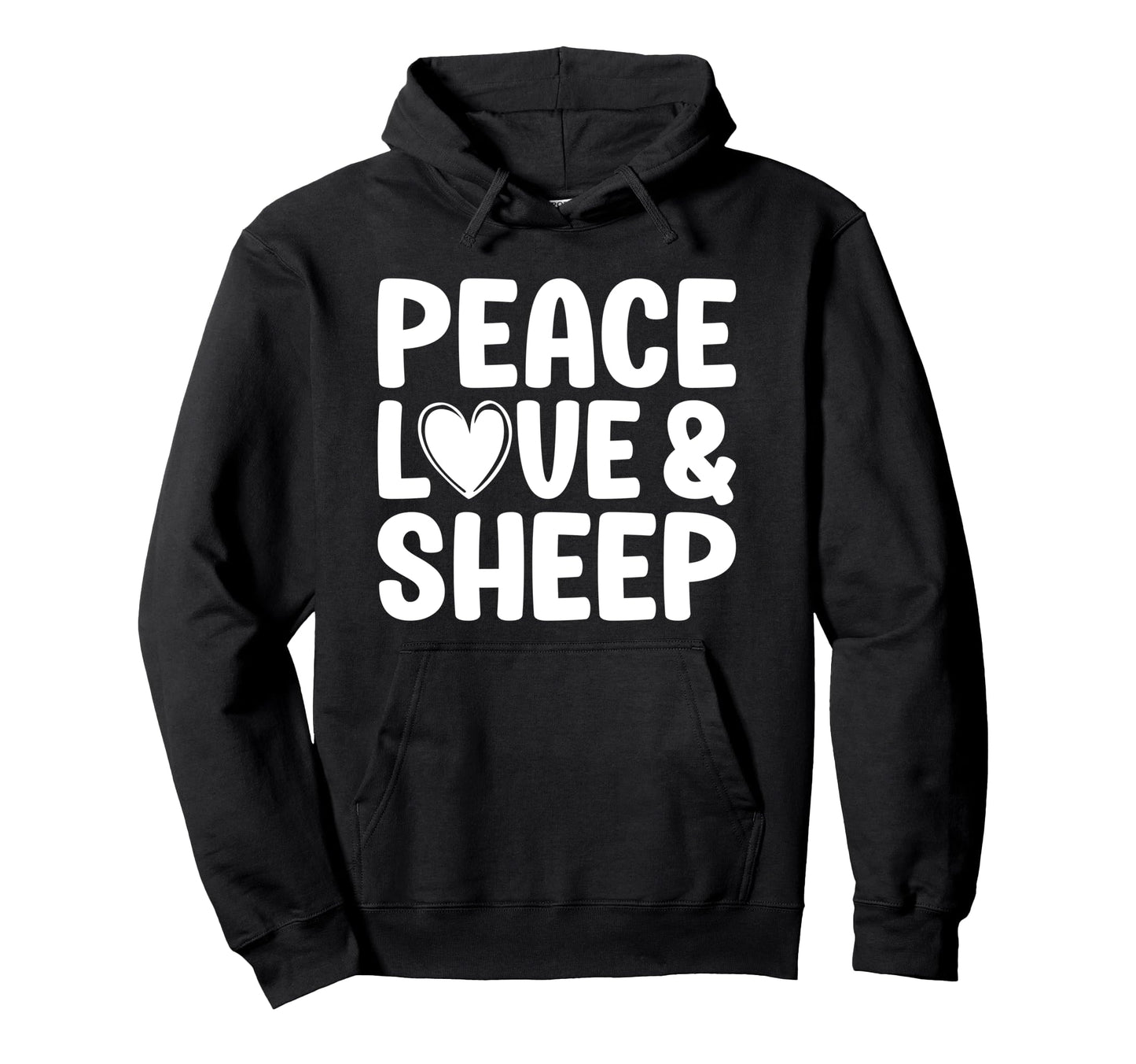 Sheep Lover Funny Peace Love And Sheep Hoodie - Minimalist Print Men Women - T-Shirt, Sweatshirt, Hoodie