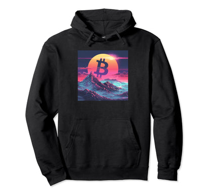Bitcoin Vaporwave Aesthetic 80S Btc Hoodie - Novelty Apparel Men Women - T-Shirt, Sweatshirt, Hoodie