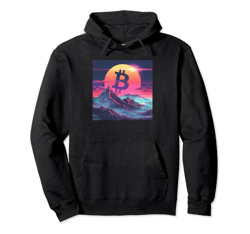 Bitcoin Vaporwave Aesthetic 80S Btc Hoodie - Novelty Apparel Men Women - T-Shirt, Sweatshirt, Hoodie