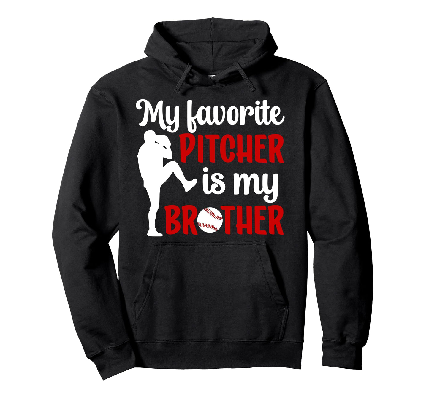 Baseball Pitcher Brother Proud Brother Hoodie - Minimalist Print Unisex - T-Shirt, Sweatshirt, Hoodie