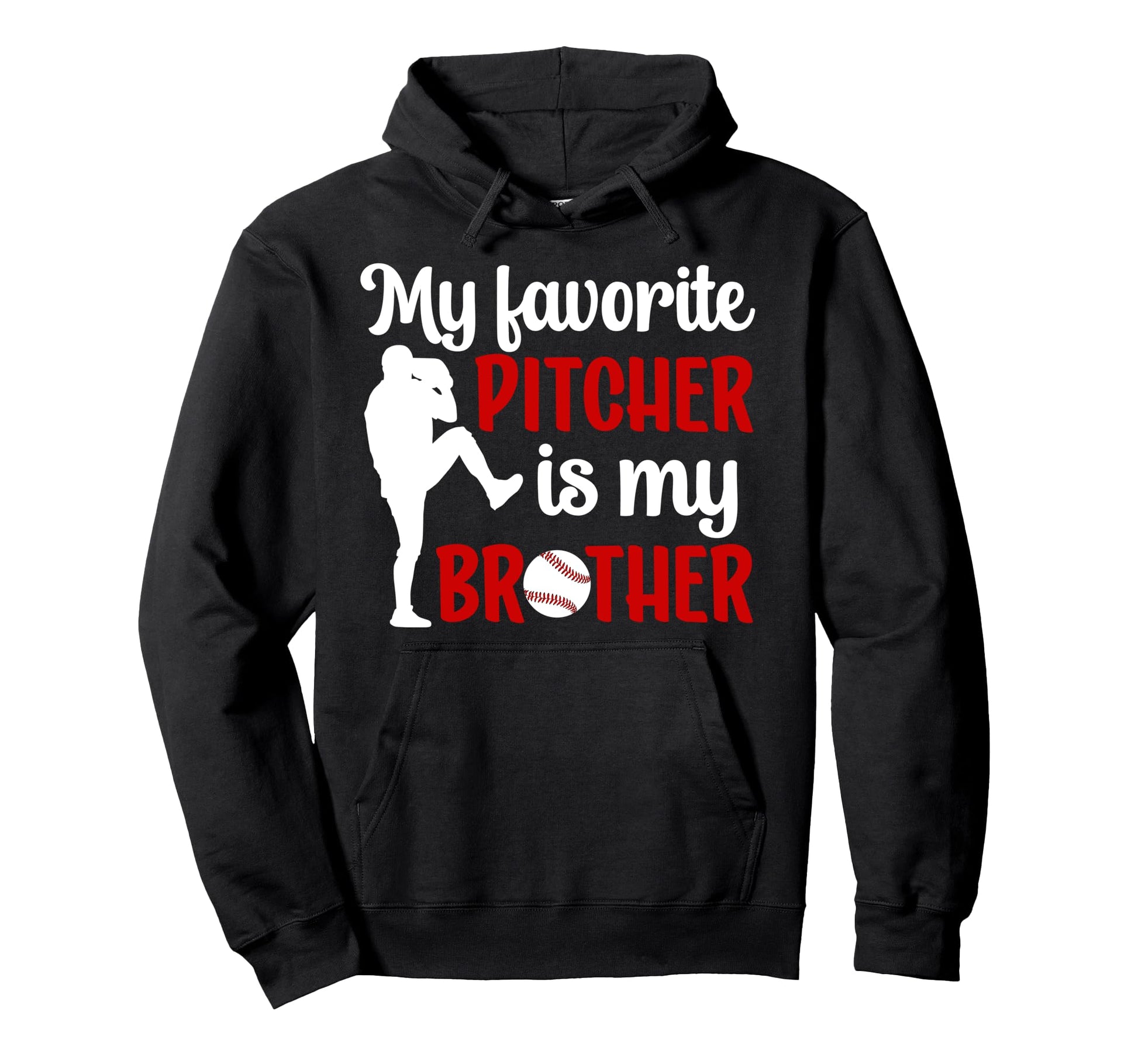 Baseball Pitcher Brother Proud Brother Hoodie - Minimalist Print Unisex - T-Shirt, Sweatshirt, Hoodie