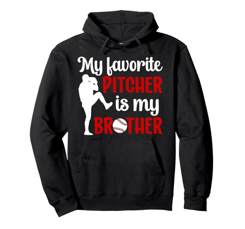 Baseball Pitcher Brother Proud Brother Hoodie - Minimalist Print Unisex - T-Shirt, Sweatshirt, Hoodie