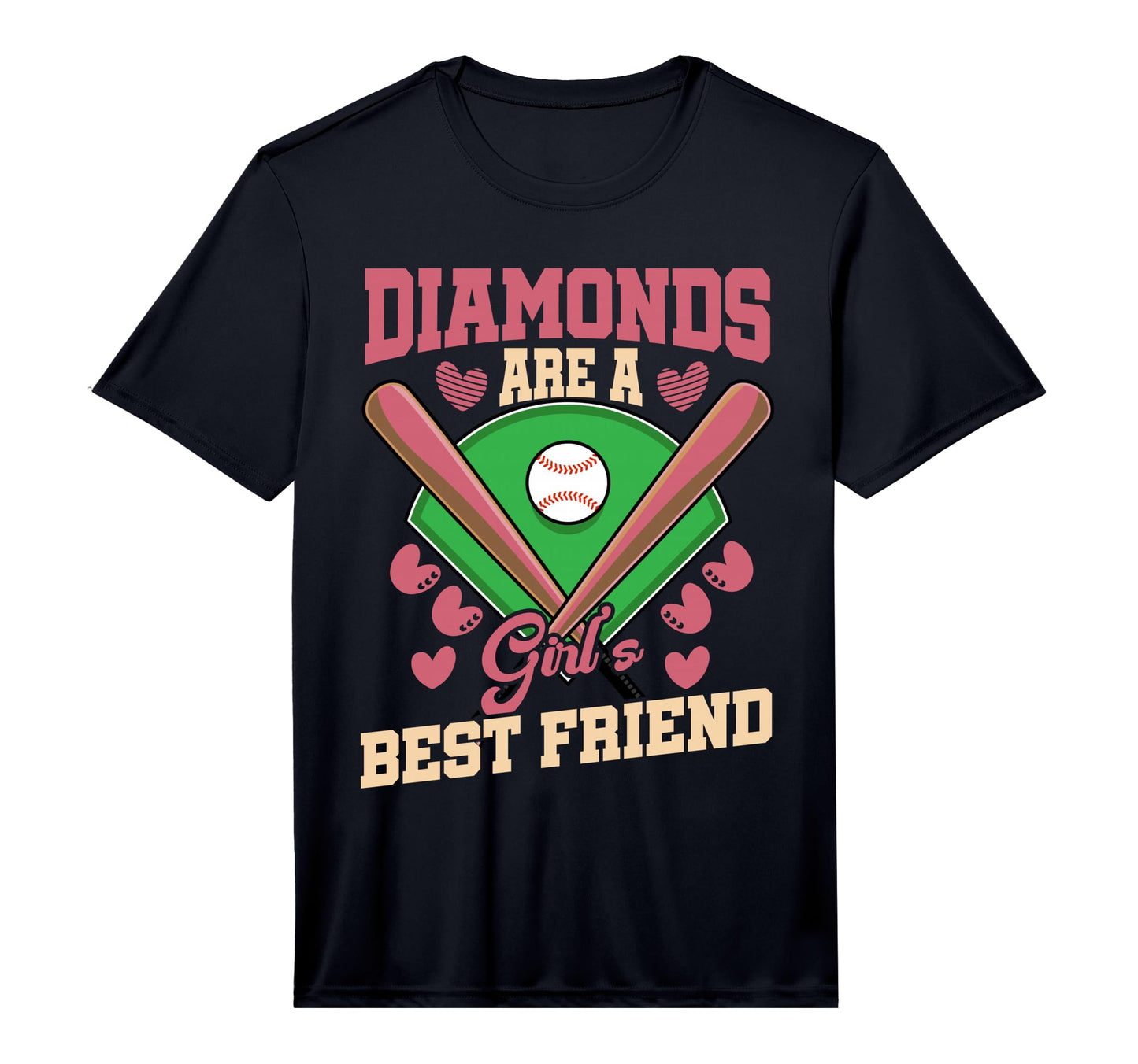 Mens Diamonds Are Best Friend Baseball T-Shirt - Unique Graphic Men Women - T-Shirt, Sweatshirt, Hoodie