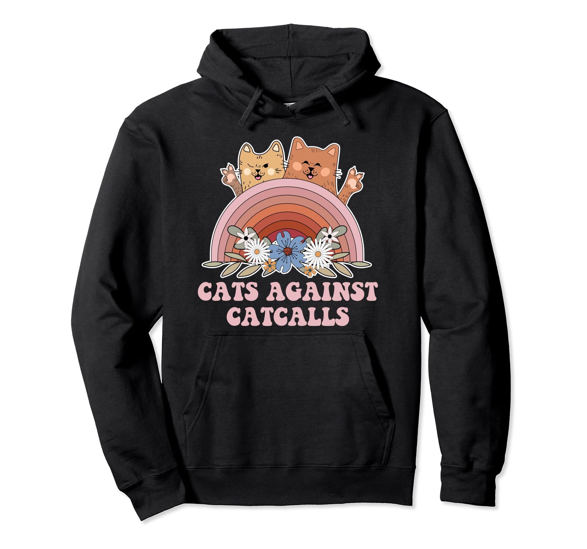 Cats Against Catcalls Cat Vitage Hoodie - Custom Art Print for Adults - T-Shirt, Sweatshirt, Hoodie