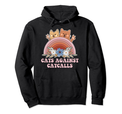 Cats Against Catcalls Cat Vitage Hoodie - Custom Art Print for Adults - T-Shirt, Sweatshirt, Hoodie