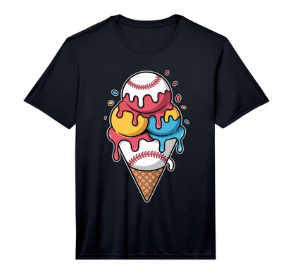 Mens Ice Cream Drip Baseball Bat T-Shirt - Minimalist Print for Adults - T-Shirt, Sweatshirt, Hoodie