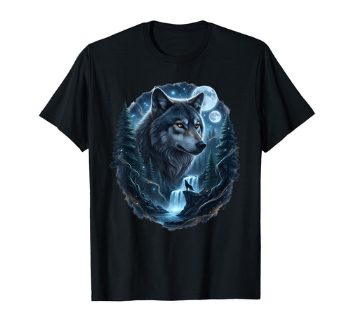 Wolf Moon Howling Grunge Y2K 90S T-Shirt - Aesthetic Graphic Unisex - T-Shirt, Sweatshirt, Hoodie