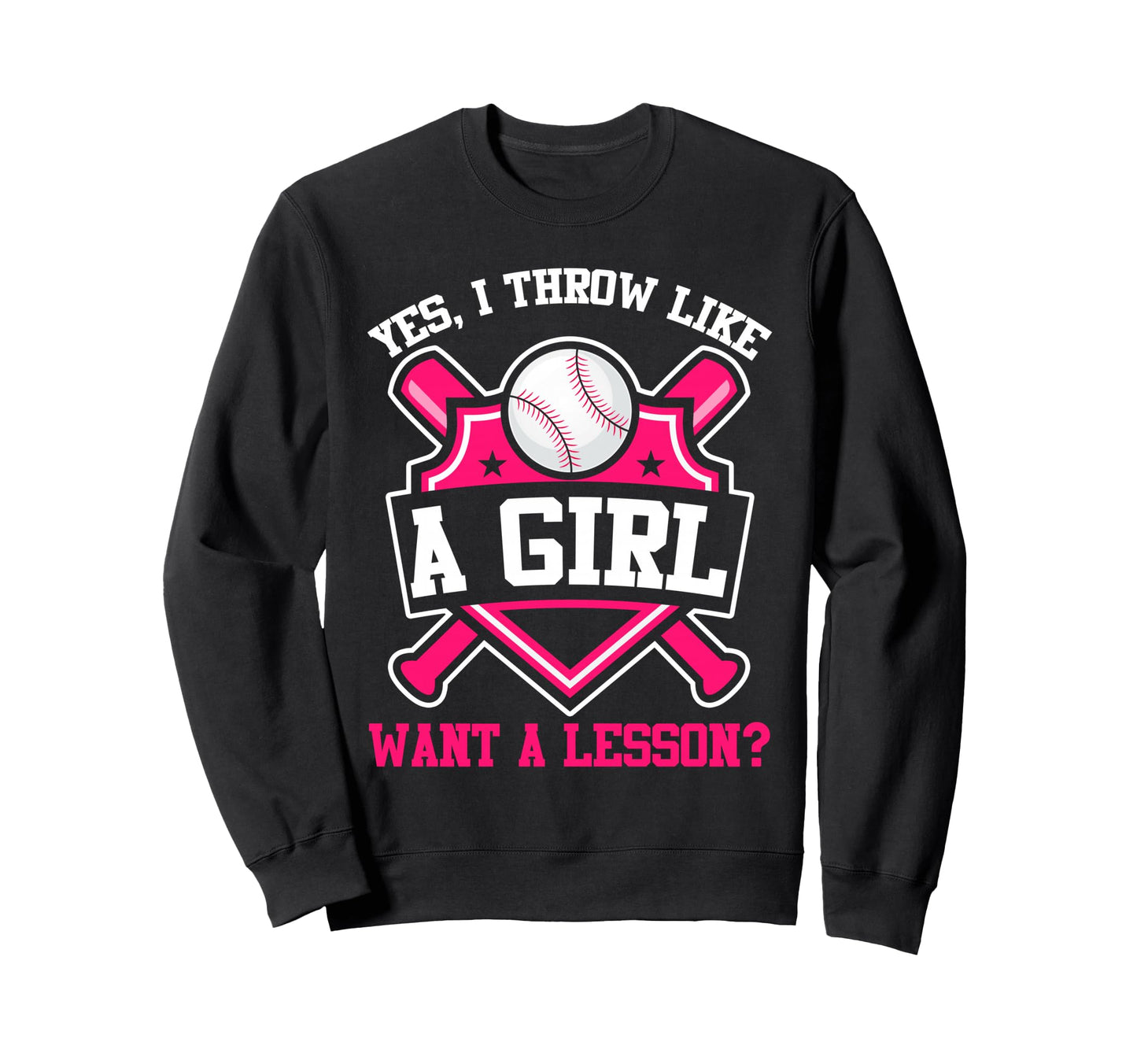 Pitcher Baseball Yes I Throw Like Sweatshirt - Minimalist Print Unisex - T-Shirt, Sweatshirt, Hoodie