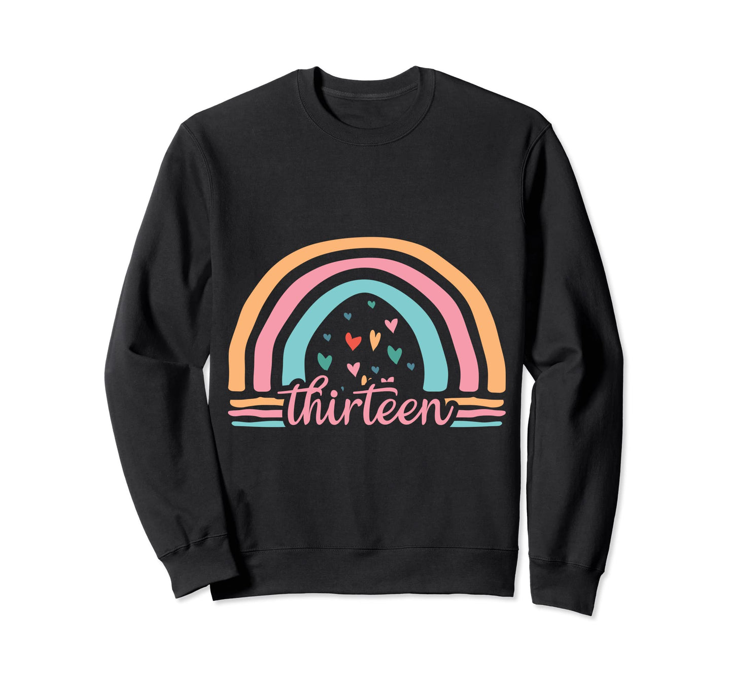 13Th Birthday Gift Rainbow Fan 13 Sweatshirt - Aesthetic Graphic Men Women - T-Shirt, Sweatshirt, Hoodie