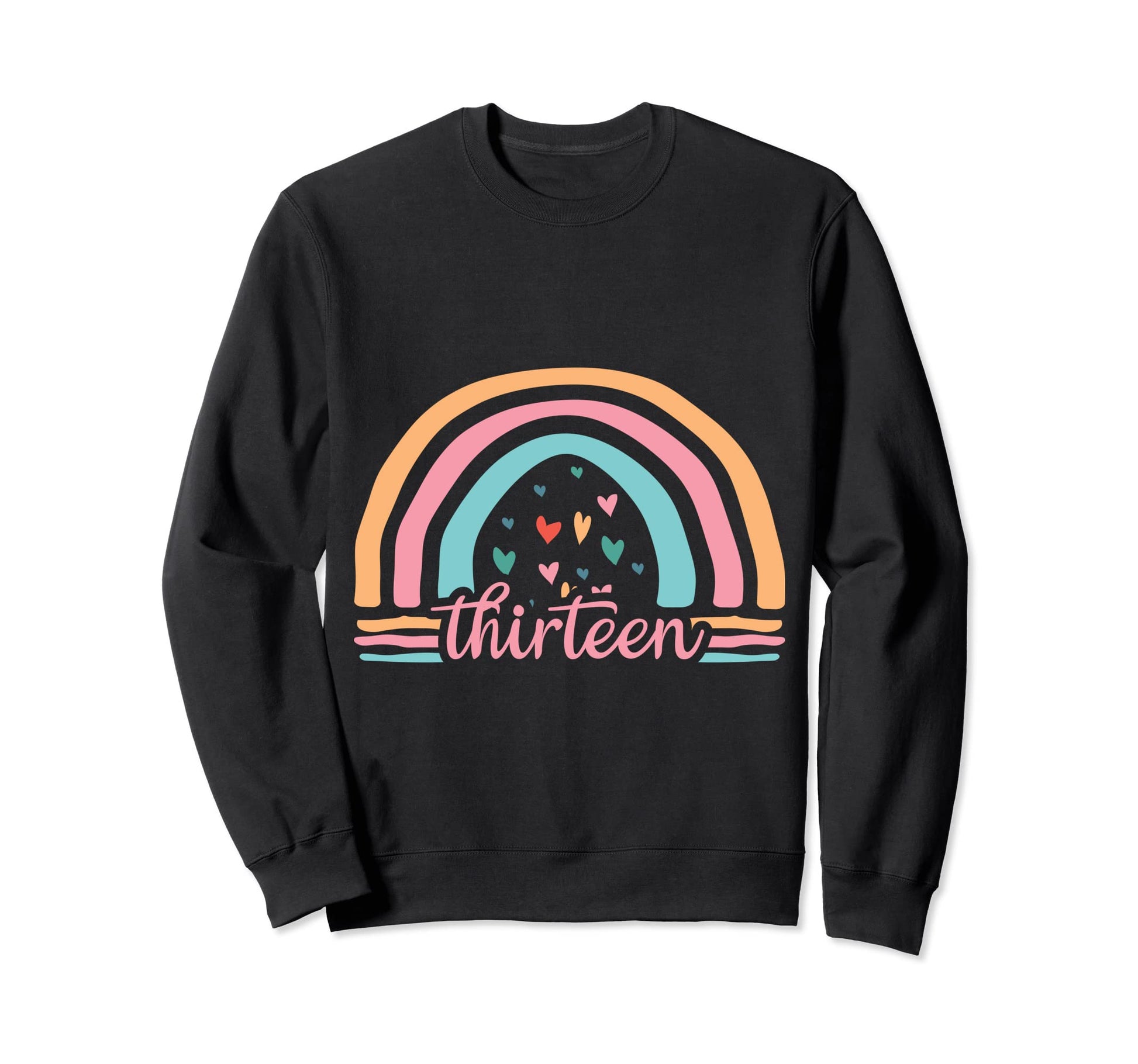 13Th Birthday Gift Rainbow Fan 13 Sweatshirt - Aesthetic Graphic Men Women - T-Shirt, Sweatshirt, Hoodie
