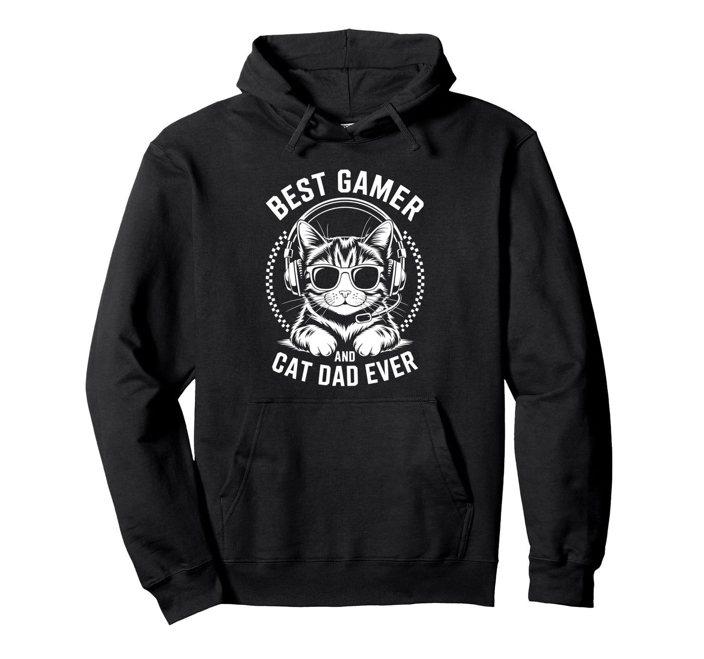Best Gamer Cat Dad Ever Funny Gaming Hoodie - Aesthetic Graphic Men Women - T-Shirt, Sweatshirt, Hoodie