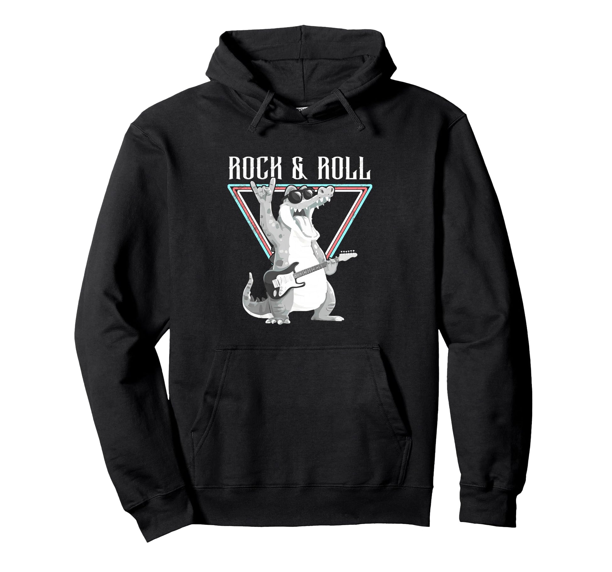 Rock Roll Alligator Guitar Fun Vibes Hoodie - Streetwear Style Unisex - T-Shirt, Sweatshirt, Hoodie