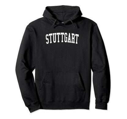 Stuttgart Germany Distressed White Varsity Hoodie - Unique Graphic Unisex - T-Shirt, Sweatshirt, Hoodie