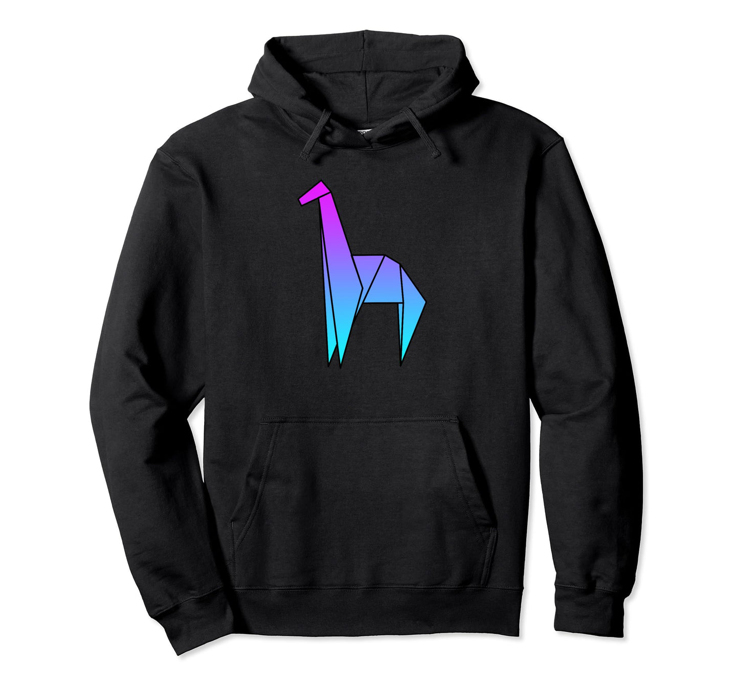 Giraffe Origami Vaporwave Aesthetic Hoodie - Minimalist Print for Adults - T-Shirt, Sweatshirt, Hoodie