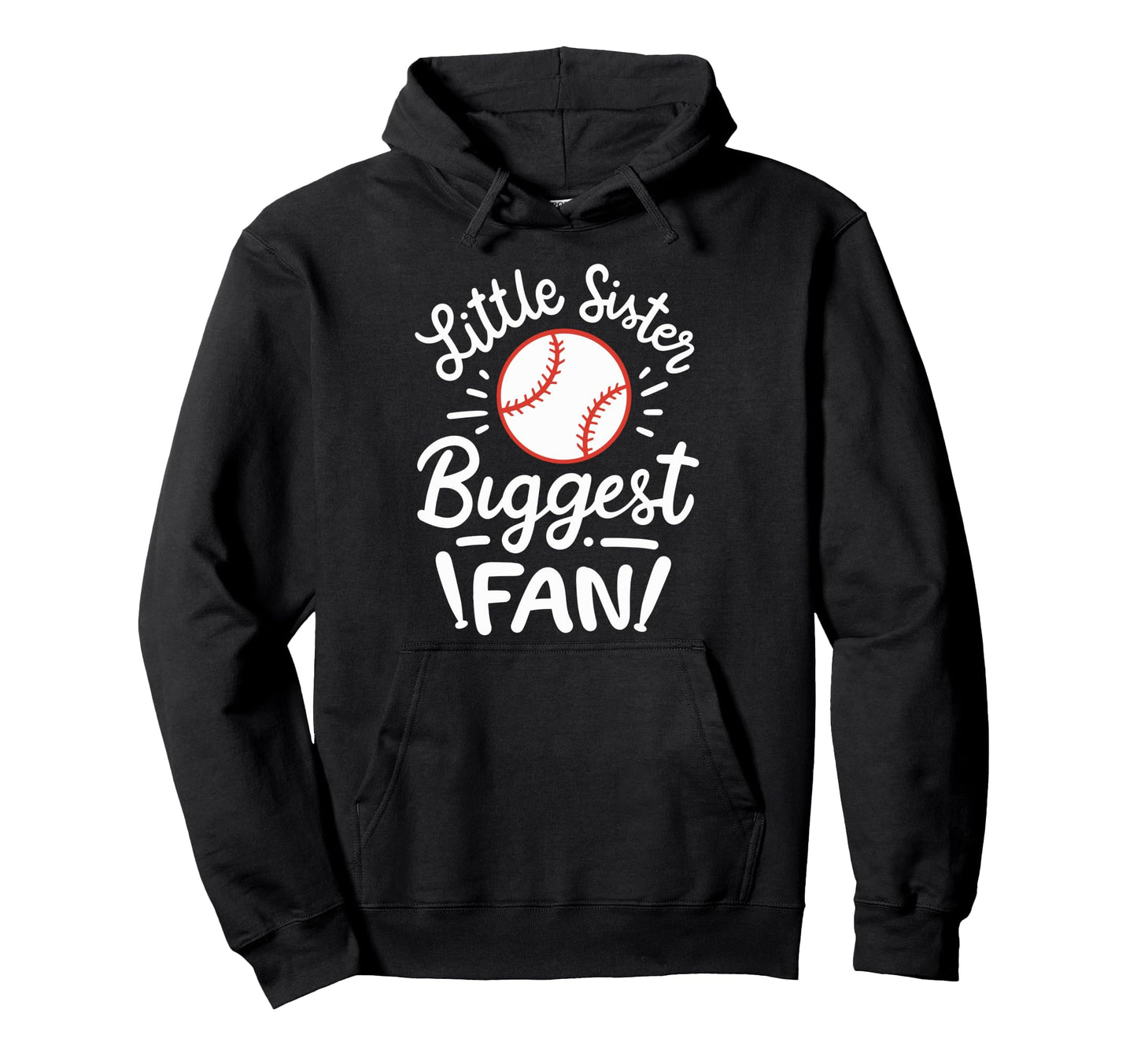 Baseball Little Sister Biggest Fan Hoodie - Minimalist Print Men Women - T-Shirt, Sweatshirt, Hoodie