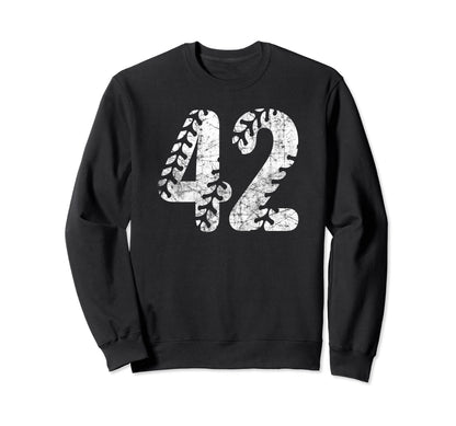 Baseball Softball Mom 42 Number Sweatshirt - Aesthetic Graphic for Adults - T-Shirt, Sweatshirt, Hoodie
