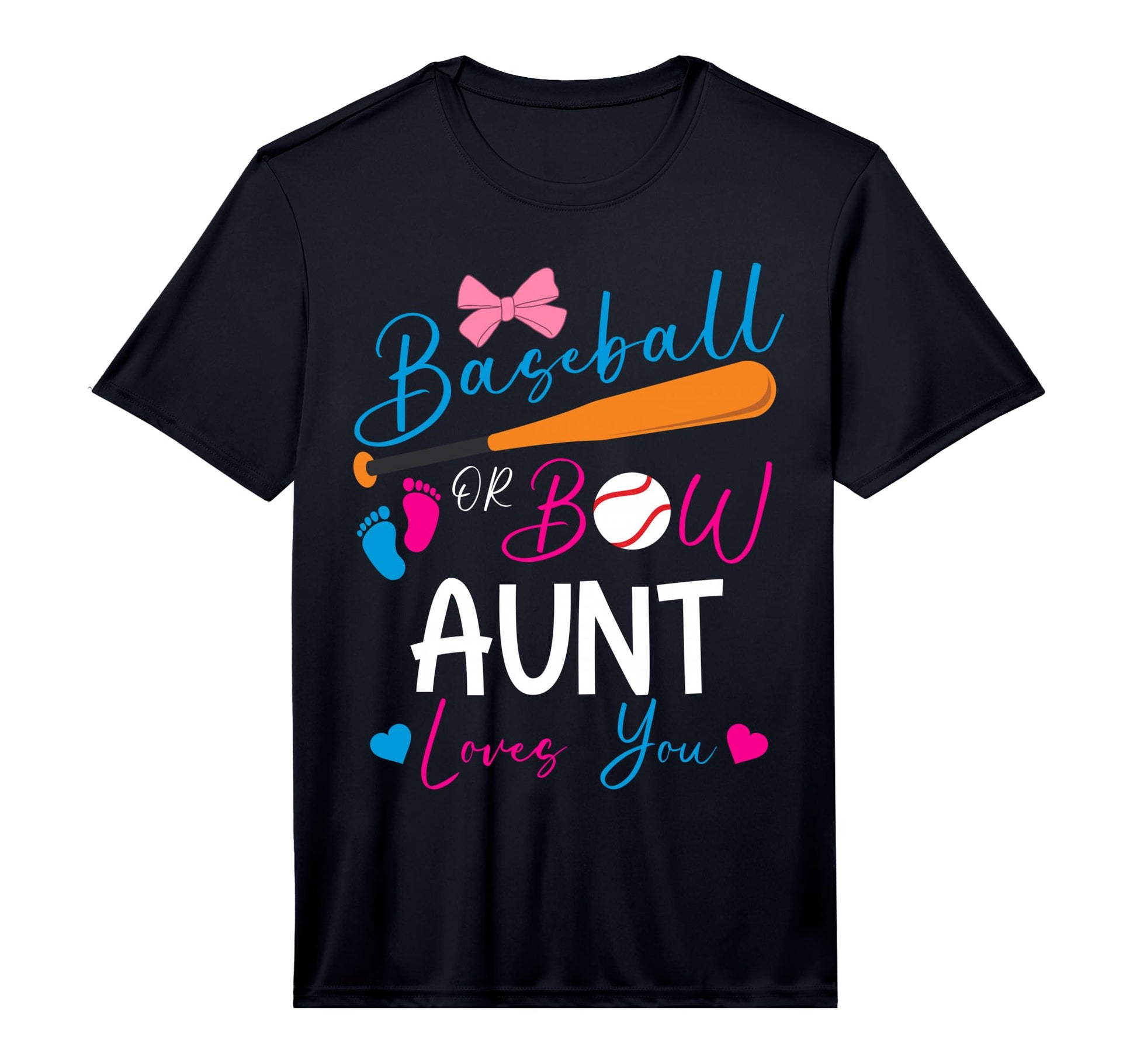 Mens Baseball Or Bow Aunt Loves You T-Shirt - Unique Graphic Unisex - T-Shirt, Sweatshirt, Hoodie