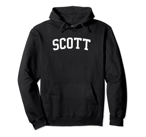 Scott La Distressed White Varsity Hoodie - Unique Graphic for Adults - T-Shirt, Sweatshirt, Hoodie