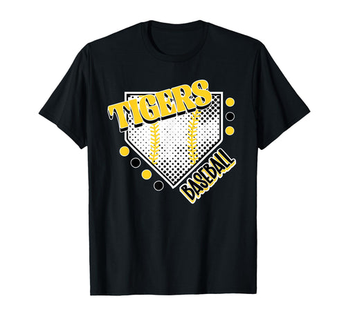 Yellow Tigers Baseball Mom Game Day Home T-Shirt - Custom Art Print Unisex - T-Shirt, Sweatshirt, Hoodie