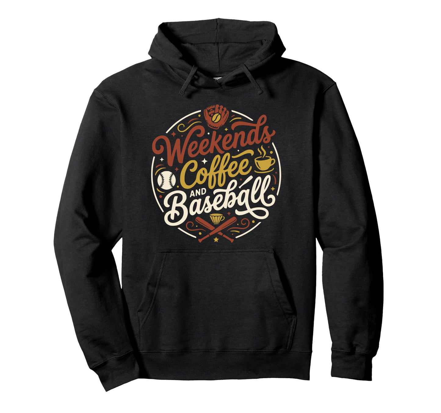Funny Baseball Mom Weekends Coffee Hoodie - Minimalist Print for Adults - T-Shirt, Sweatshirt, Hoodie