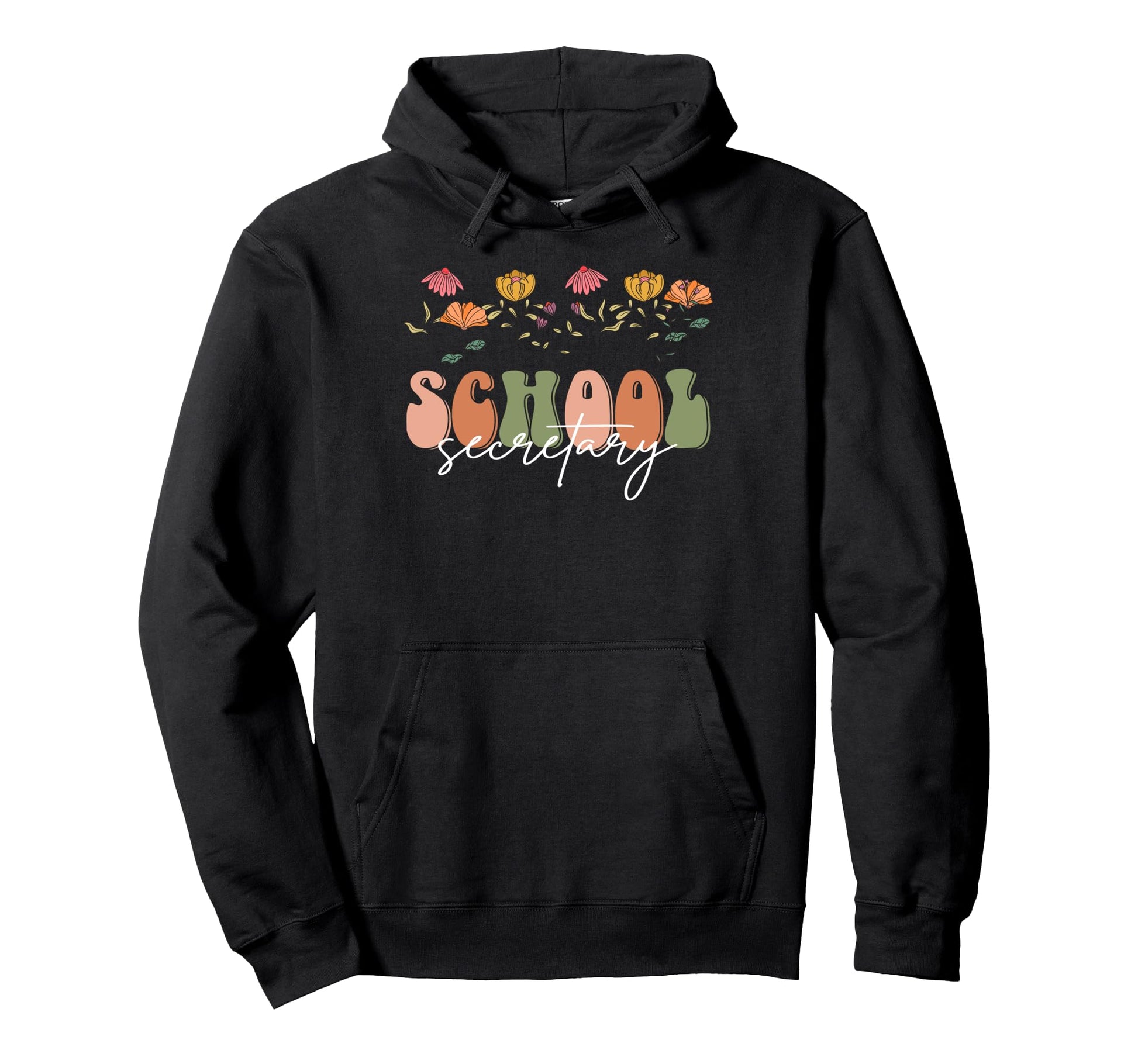 Boho Floral School Secretary Gift Hoodie - Aesthetic Graphic for Adults - T-Shirt, Sweatshirt, Hoodie