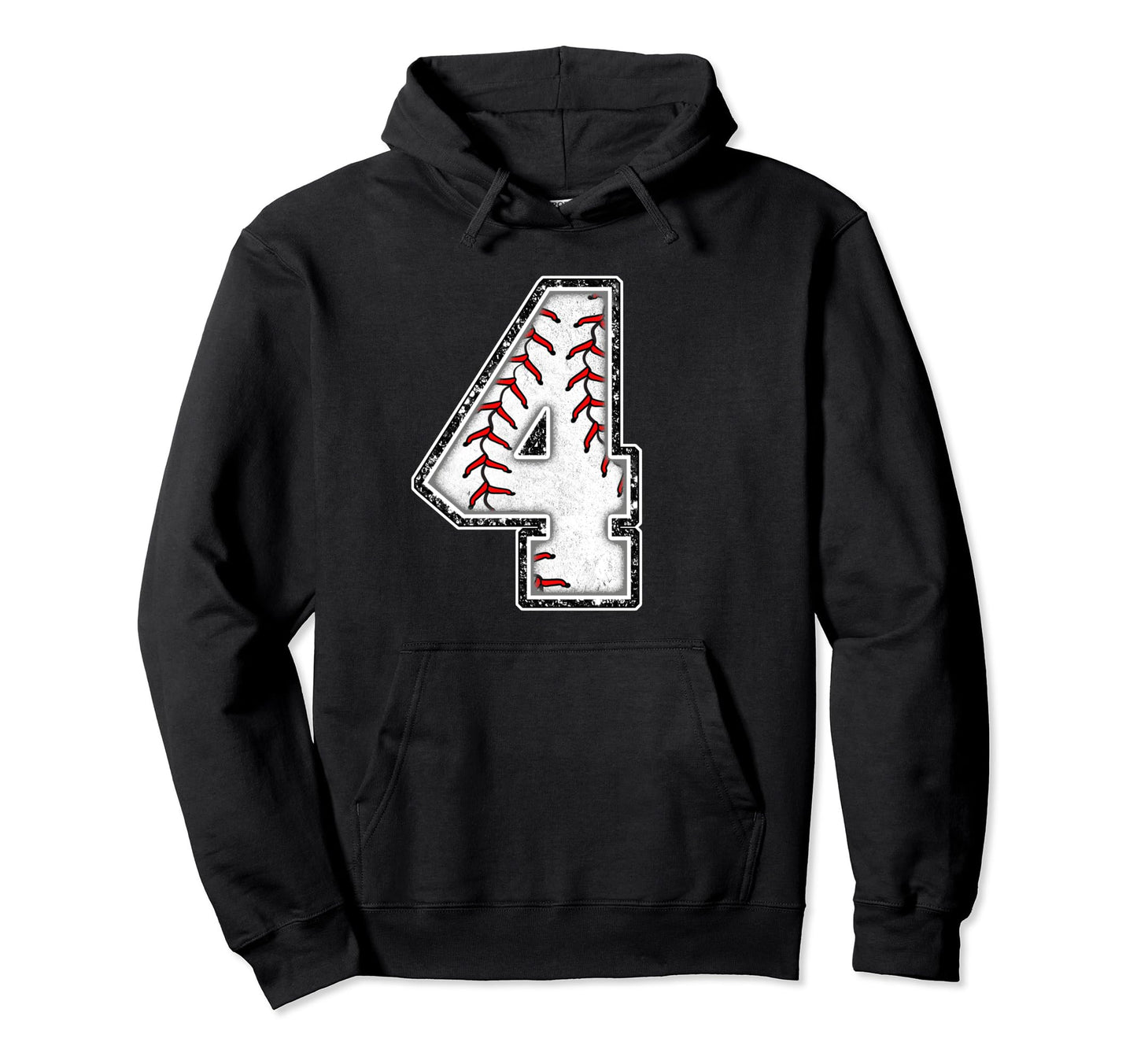 4 Years Old Birthday Baseball Theme Hoodie - Minimalist Print for Adults - T-Shirt, Sweatshirt, Hoodie