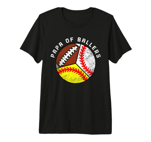 Mens Papa Ballers Funny Baseball T-Shirt - Unique Graphic for Adults - T-Shirt, Sweatshirt, Hoodie