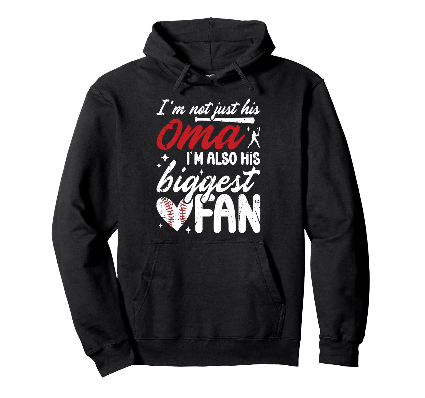 His Biggest Fan Baseball Oma Baseball Hoodie - Casual Everyday Wear Unisex - T-Shirt, Sweatshirt, Hoodie