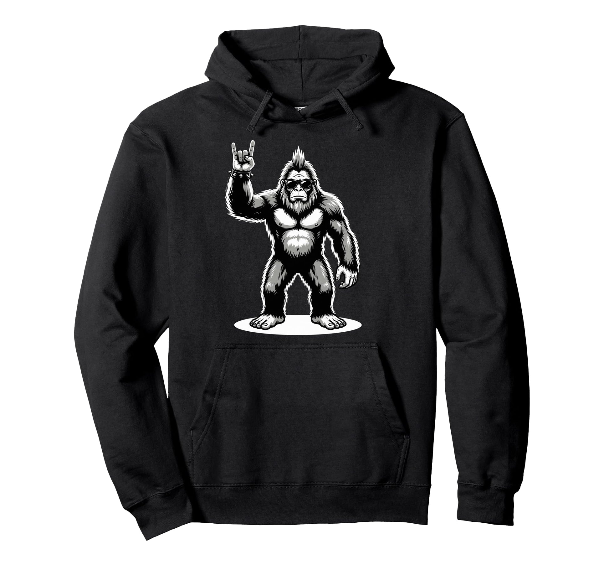 Funny Bigfoot Loving Rock And Roll Heavy Hoodie - Unique Graphic Men Women - T-Shirt, Sweatshirt, Hoodie
