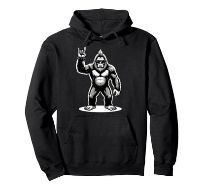 Funny Bigfoot Loving Rock And Roll Heavy Hoodie - Unique Graphic Men Women - T-Shirt, Sweatshirt, Hoodie