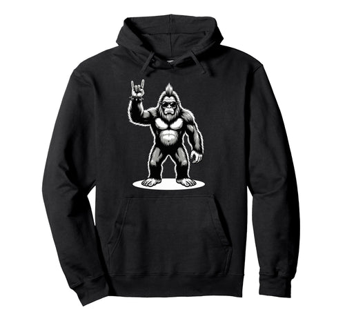 Funny Bigfoot Loving Rock And Roll Heavy Hoodie - Unique Graphic Men Women - T-Shirt, Sweatshirt, Hoodie