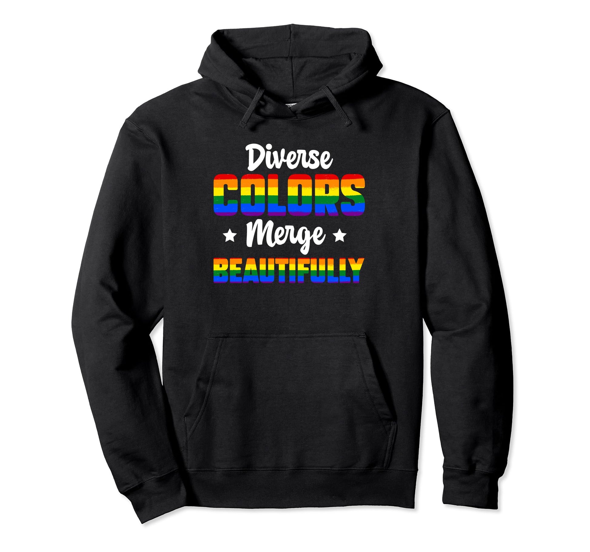 Lgbt Rainbow Paint Splatters Funny Hoodie - Casual Everyday Wear Unisex - T-Shirt, Sweatshirt, Hoodie