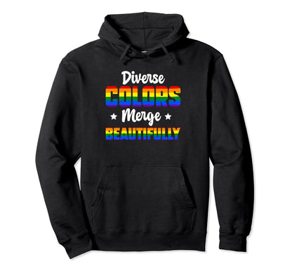 Lgbt Rainbow Paint Splatters Funny Hoodie - Casual Everyday Wear Unisex - T-Shirt, Sweatshirt, Hoodie