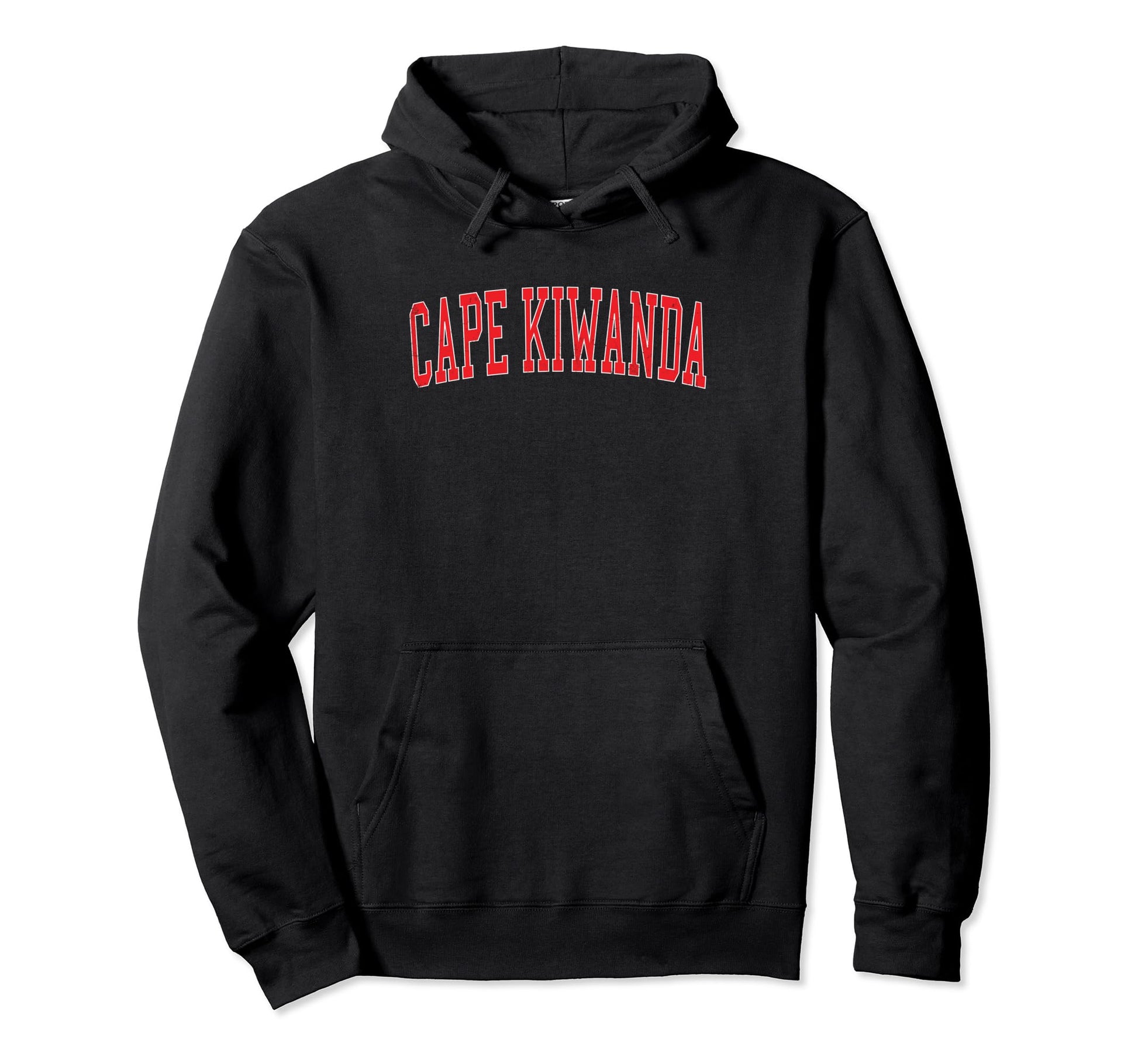 Cape Kiwanda Distressed Red Varsity Hoodie - Trendy Graphic Unisex - T-Shirt, Sweatshirt, Hoodie