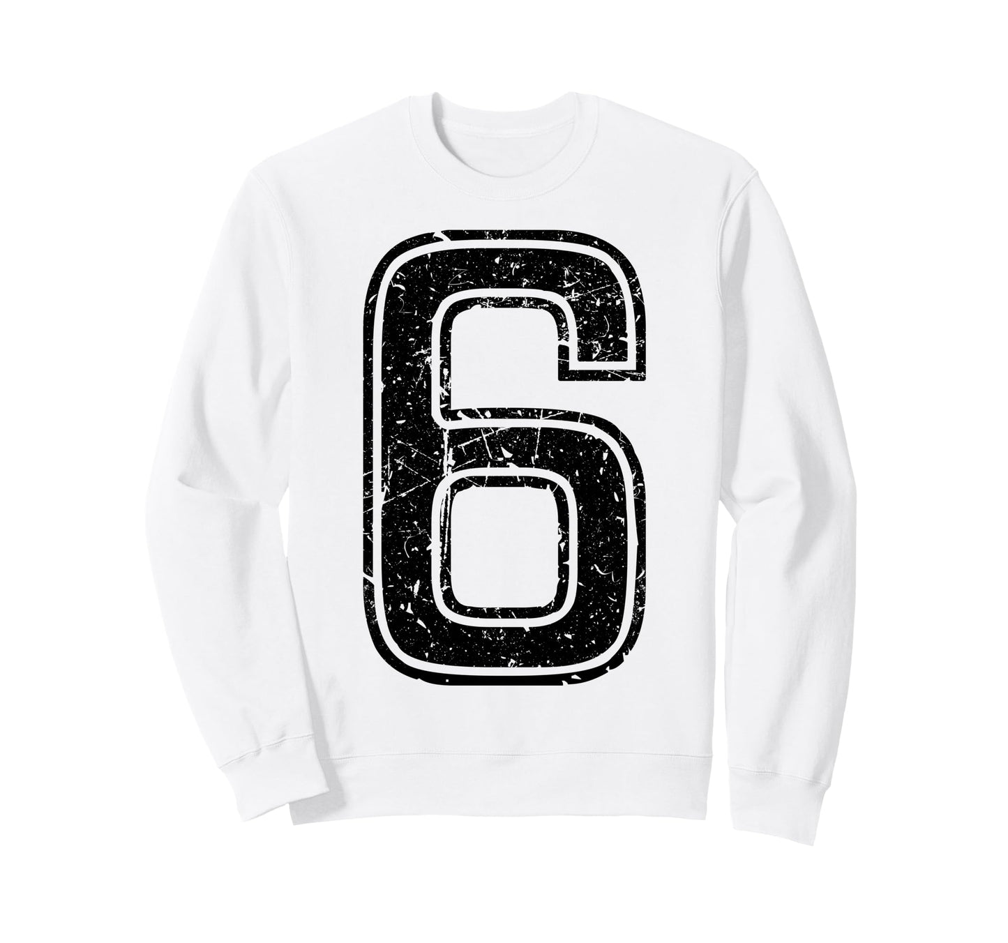 Black Sports Team Number 6 Sweatshirt - Aesthetic Graphic Unisex - T-Shirt, Sweatshirt, Hoodie