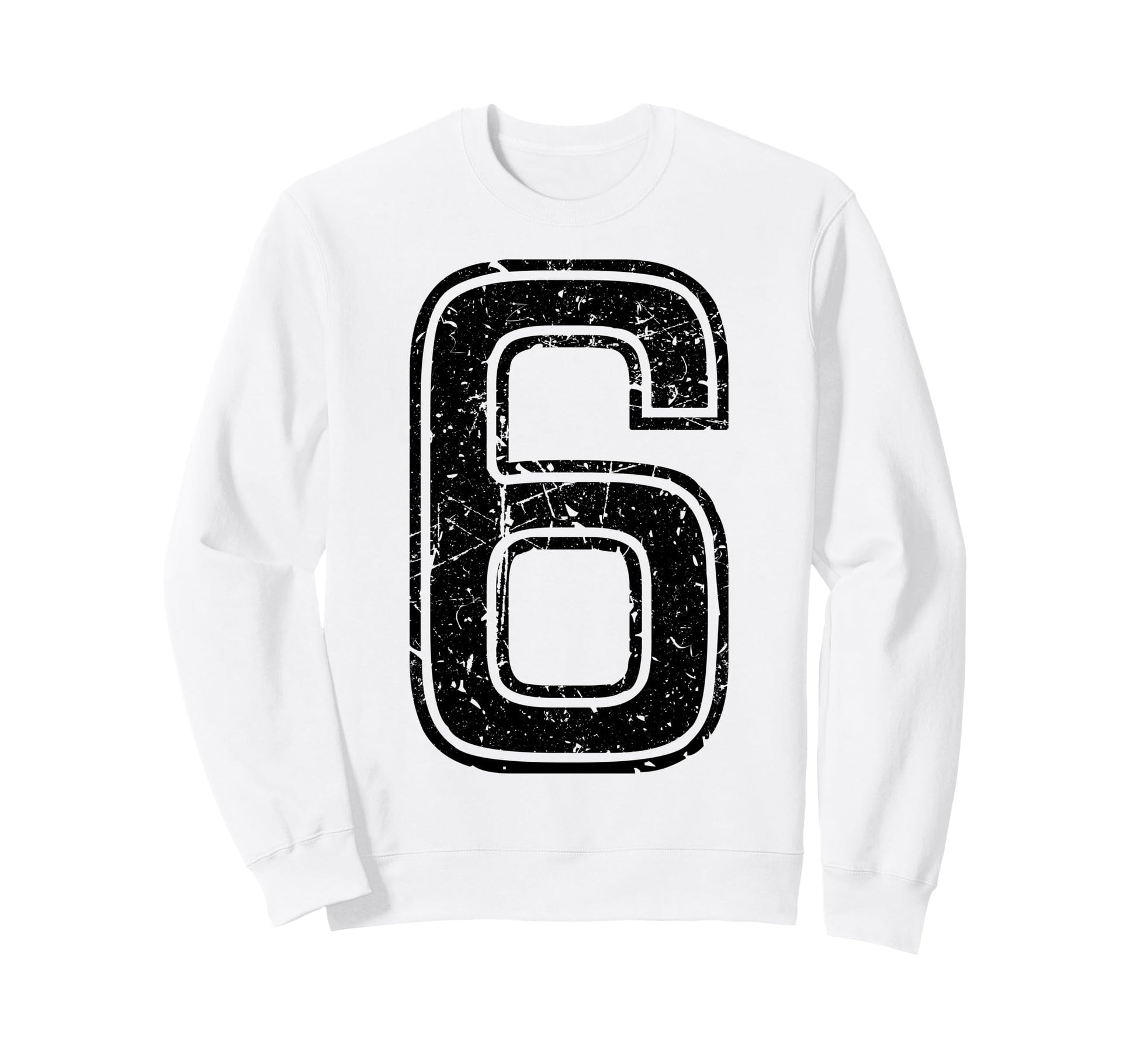 Black Sports Team Number 6 Sweatshirt - Aesthetic Graphic Unisex - T-Shirt, Sweatshirt, Hoodie