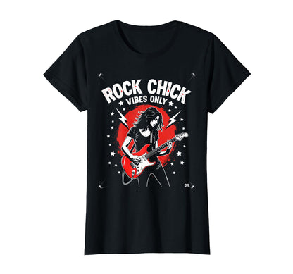 Rock Chick Vibes Only Bold Womens Rock T-Shirt - Unique Graphic Men Women - T-Shirt, Sweatshirt, Hoodie