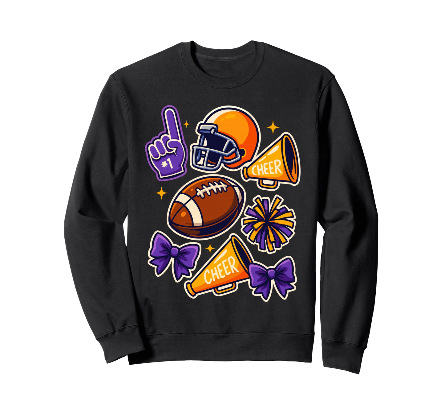 Purple And Gold Game Day Sweatshirt - Casual Everyday Wear for Adults - T-Shirt, Sweatshirt, Hoodie