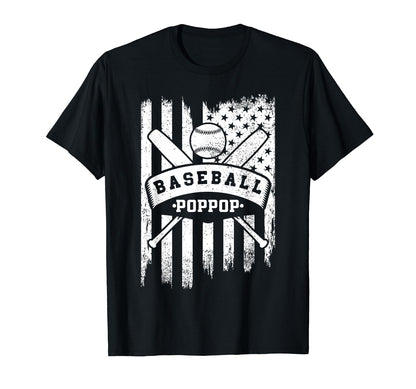 Baseball Pop Pop Usa American Flag T-Shirt - Fun Novelty Design Unisex - T-Shirt, Sweatshirt, Hoodie