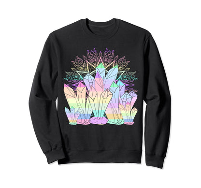 Crystals Pagan Occult Sweatshirt - Fun Novelty Design for Adults - T-Shirt, Sweatshirt, Hoodie