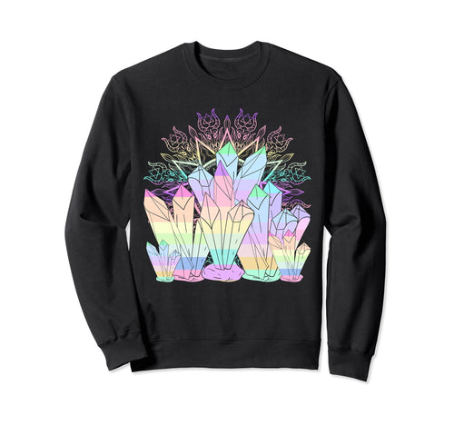 Crystals Pagan Occult Sweatshirt - Fun Novelty Design for Adults - T-Shirt, Sweatshirt, Hoodie