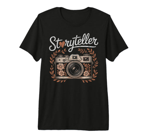 Photo Camera Flowers Storyteller T-Shirt - Aesthetic Graphic for Adults - T-Shirt, Sweatshirt, Hoodie