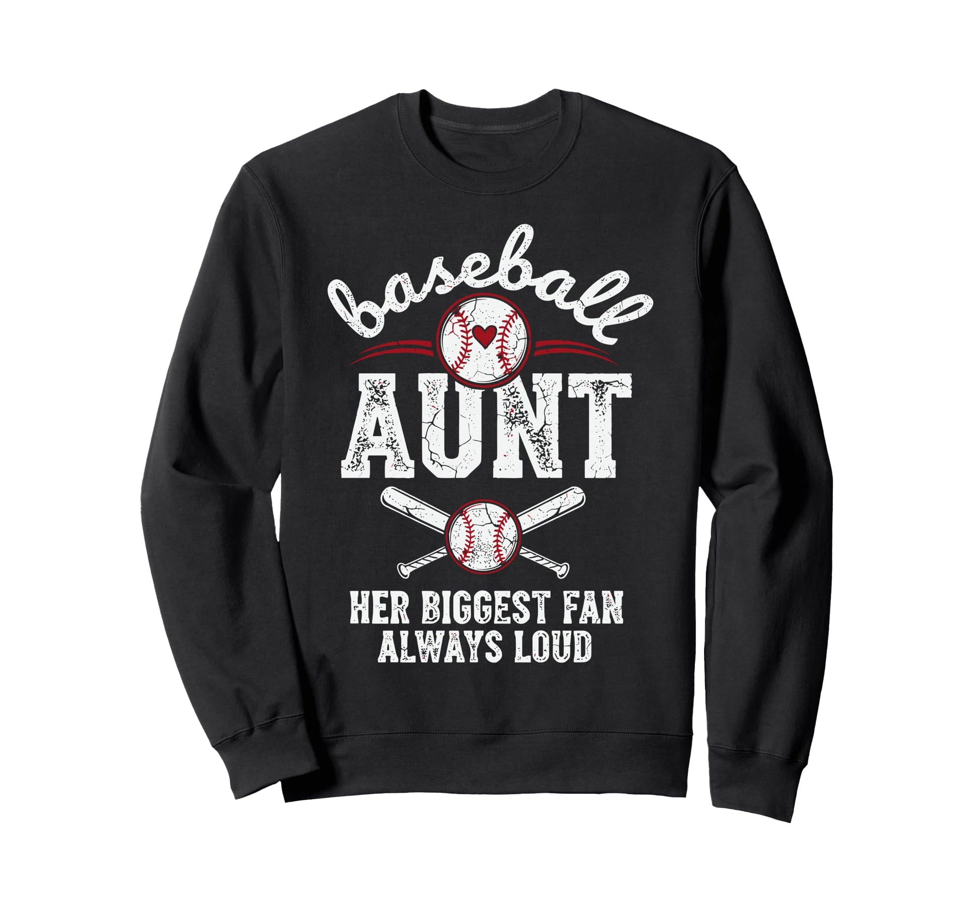 Baseball Aunt Biggest Fan Sweatshirt - Unique Graphic Men Women - T-Shirt, Sweatshirt, Hoodie