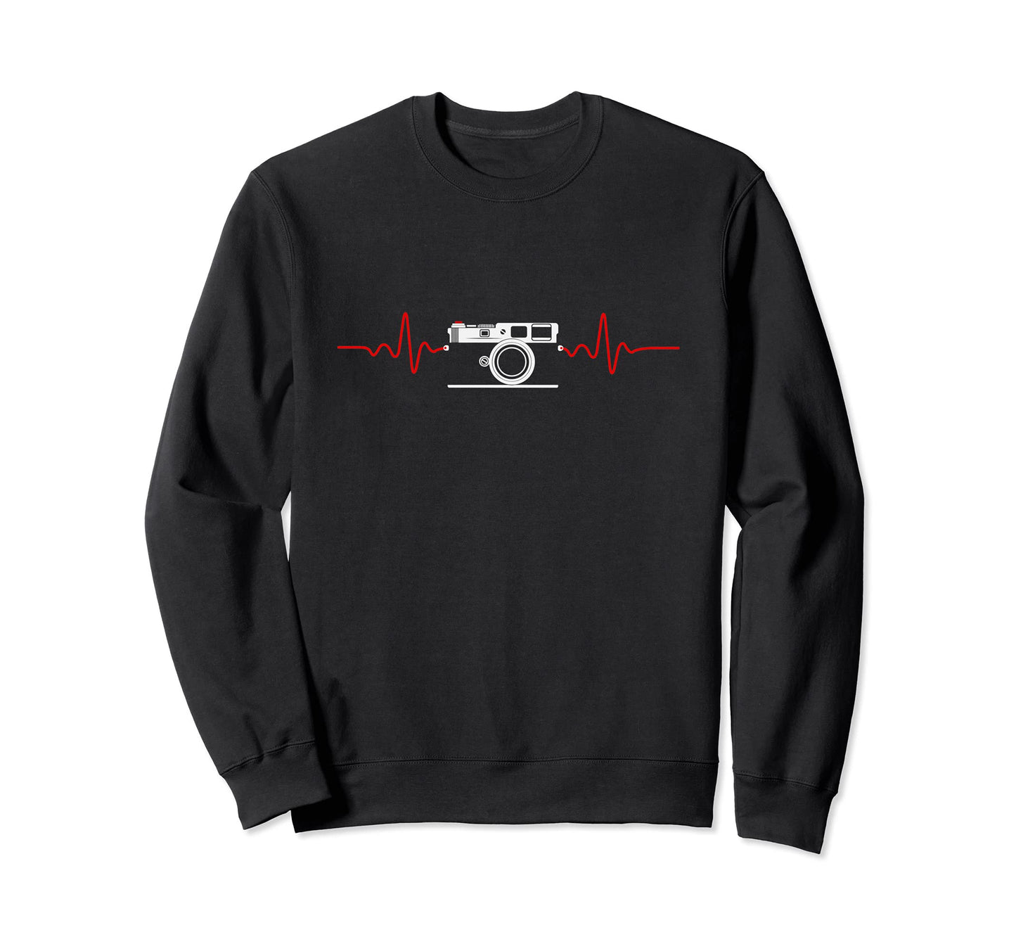 Rangefinder Camera Heartbeat Ekg Sweatshirt - Graphic Print for Adults - T-Shirt, Sweatshirt, Hoodie