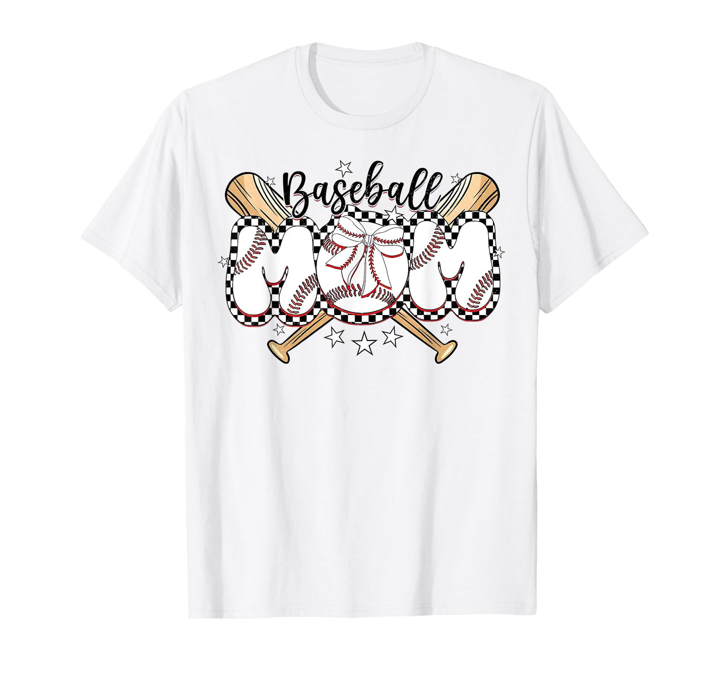 Game Day Baseball Bow Mom T-Shirt - Casual Everyday Wear for Adults - T-Shirt, Sweatshirt, Hoodie