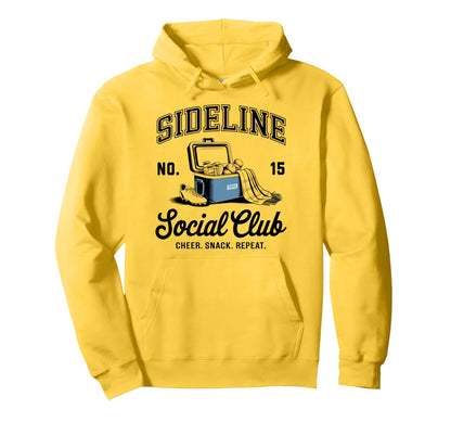 Sideline Social Club Soccer Mom Game Day Hoodie - Graphic Print Unisex - T-Shirt, Sweatshirt, Hoodie