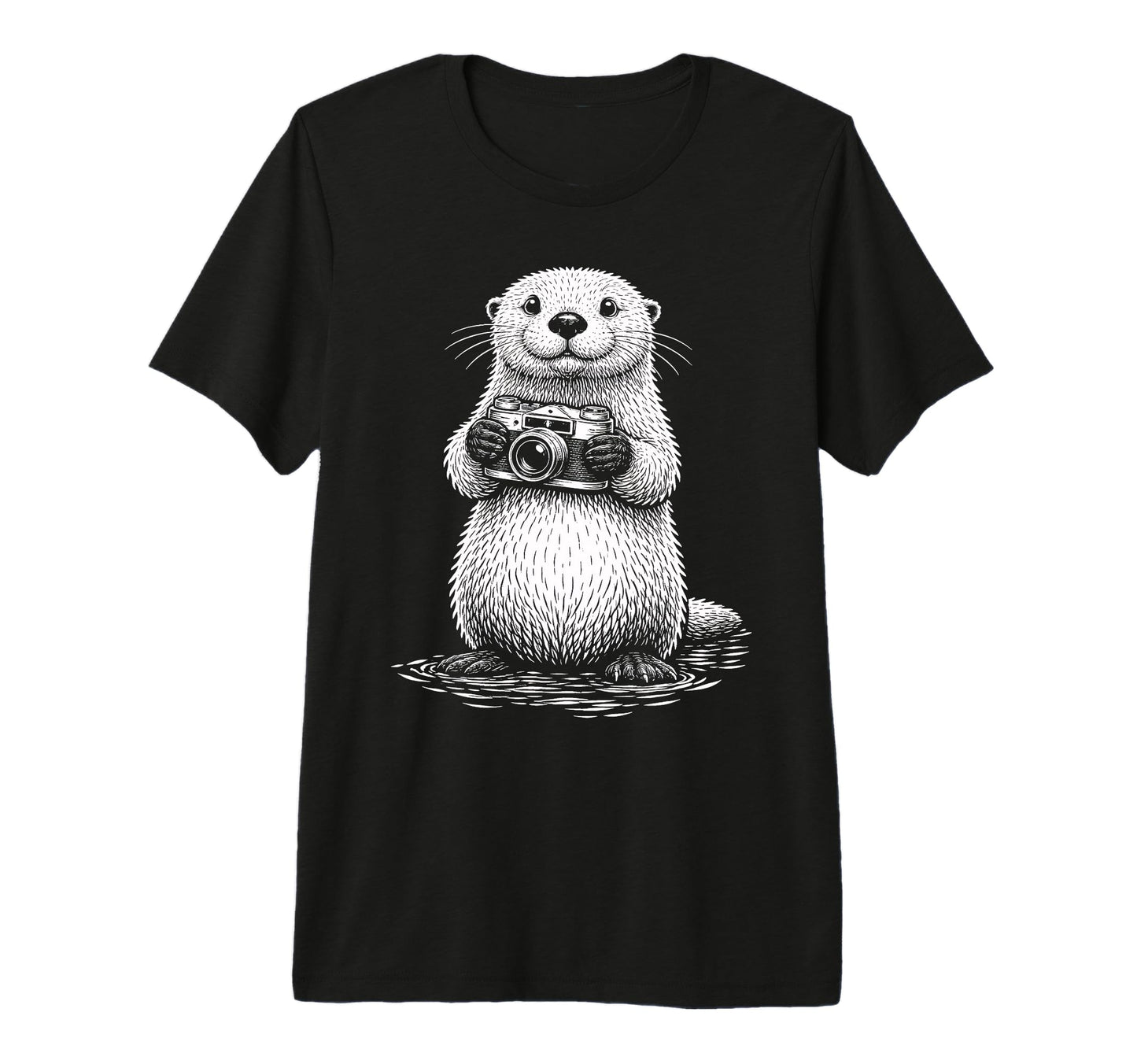Sea Otter Photographer Camera Photography T-Shirt - Unique Graphic Unisex - T-Shirt, Sweatshirt, Hoodie