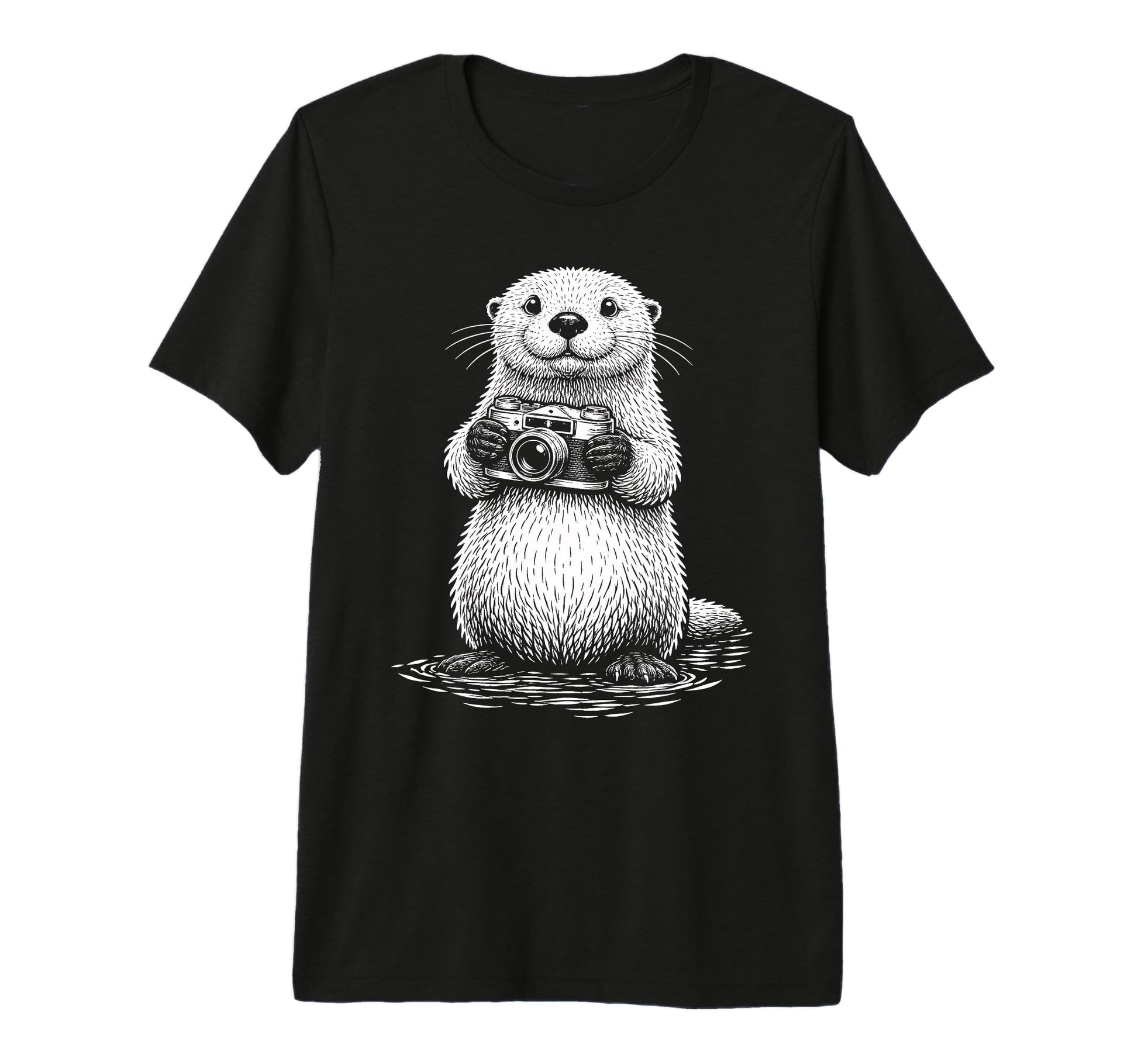 Sea Otter Photographer Camera Photography T-Shirt - Unique Graphic Unisex - T-Shirt, Sweatshirt, Hoodie