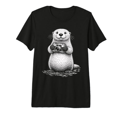 Sea Otter Photographer Camera Photography T-Shirt - Unique Graphic Unisex - T-Shirt, Sweatshirt, Hoodie