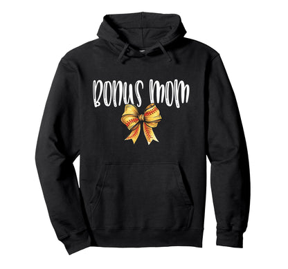 Coquette Baseball Bonus Mom Spirit Hoodie - Novelty Apparel Unisex - T-Shirt, Sweatshirt, Hoodie